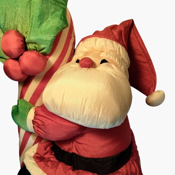 Santa Hanging Candy Cane Plush Vintage Christmas 18 inches - Picture 5 of 9